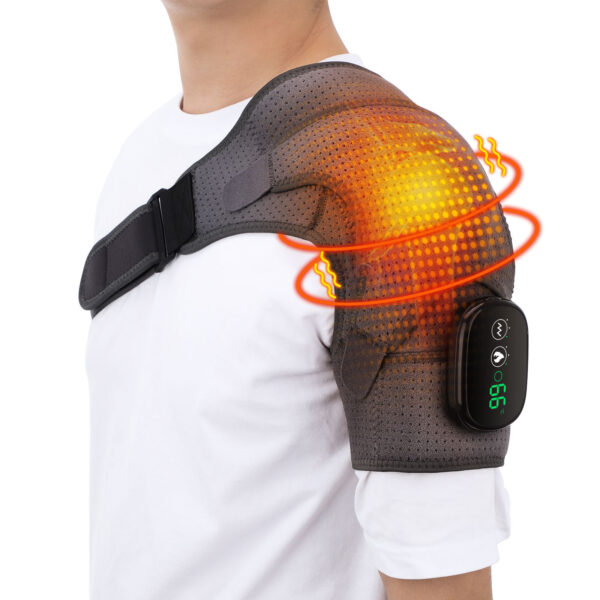 USB Rechargeable Convenient Electric Heating Shoulder Massage Heated Back Shoulder Brace Adjustable Heating Shoulder Massage Belt For Arm Muscle Relaxation - Image 2