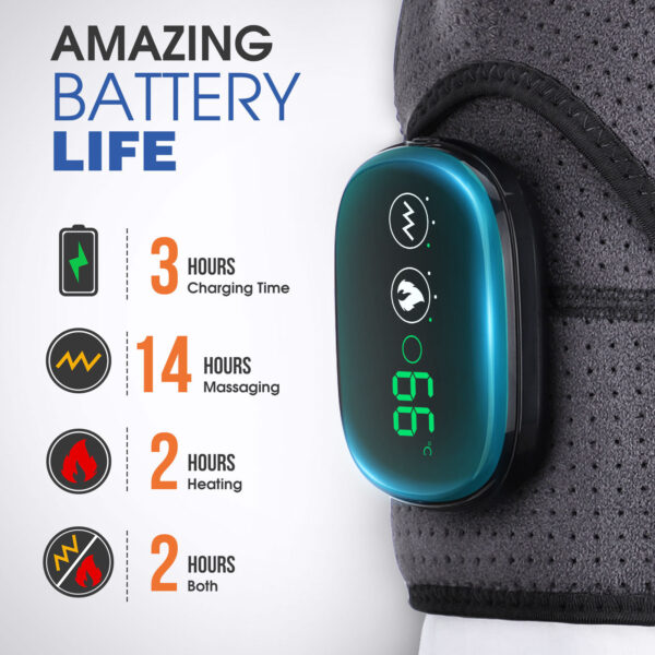USB Rechargeable Convenient Electric Heating Shoulder Massage Heated Back Shoulder Brace Adjustable Heating Shoulder Massage Belt For Arm Muscle Relaxation - Image 6